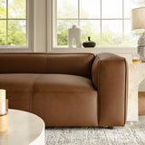Auren Coffee Upholstered Vegan Leather Sofa - Ornate Home