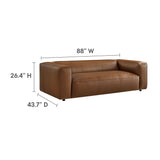 Auren Coffee Upholstered Vegan Leather Sofa - Ornate Home