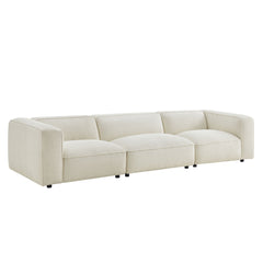 Auren Cream 3 Piece Lattice Bouclé Upholstered Modular Sofa - Ornate Home