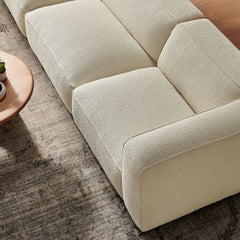 Auren Cream 3 Piece Lattice Bouclé Upholstered Modular Sofa - Ornate Home