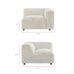 Auren Cream 3 Piece Lattice Bouclé Upholstered Modular Sofa - Ornate Home