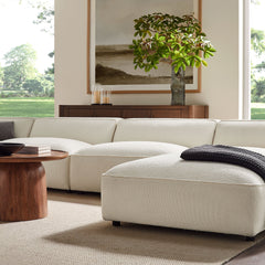 Auren Cream 6 Piece Lattice Bouclé Upholstered Modular Sectional - Ornate Home