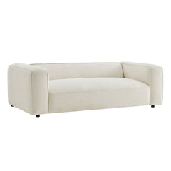 Auren Cream 88 Inch Lattice Bouclé Upholstered Sofa - Ornate Home