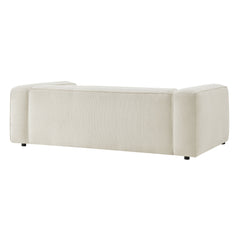 Auren Cream 88 Inch Lattice Bouclé Upholstered Sofa - Ornate Home