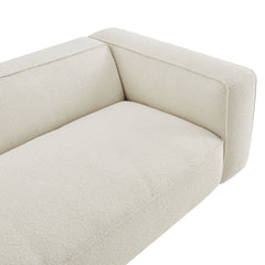 Auren Cream 88 Inch Lattice Bouclé Upholstered Sofa - Ornate Home