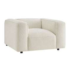 Auren Cream Lattice Bouclé Upholstered Accent Chair - Ornate Home