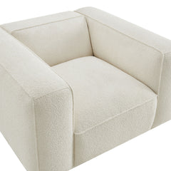 Auren Cream Lattice Bouclé Upholstered Accent Chair - Ornate Home
