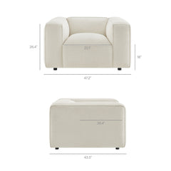 Auren Cream Lattice Bouclé Upholstered Accent Chair - Ornate Home