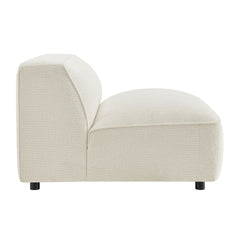 Auren Cream Lattice Bouclé Upholstered Modular Armless Chair - Ornate Home