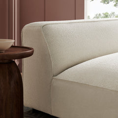 Auren Cream Lattice Bouclé Upholstered Modular Armless Chair - Ornate Home