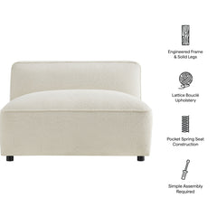 Auren Cream Lattice Bouclé Upholstered Modular Armless Chair - Ornate Home