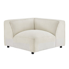 Auren Cream Lattice Bouclé Upholstered Modular Corner Chair - Ornate Home