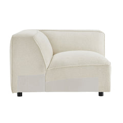 Auren Cream Lattice Bouclé Upholstered Modular Corner Chair - Ornate Home