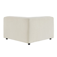 Auren Cream Lattice Bouclé Upholstered Modular Corner Chair - Ornate Home
