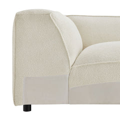 Auren Cream Lattice Bouclé Upholstered Modular Corner Chair - Ornate Home
