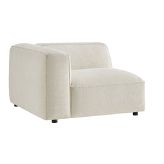 Auren Cream Lattice Bouclé Upholstered Modular Left-Facing Arm Chair - Ornate Home