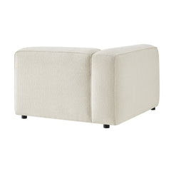 Auren Cream Lattice Bouclé Upholstered Modular Left-Facing Arm Chair - Ornate Home