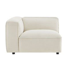 Auren Cream Lattice Bouclé Upholstered Modular Left-Facing Arm Chair - Ornate Home