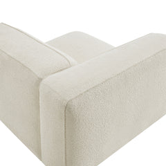 Auren Cream Lattice Bouclé Upholstered Modular Left-Facing Arm Chair - Ornate Home
