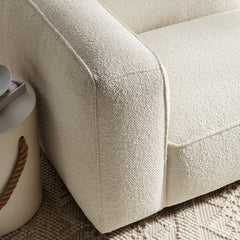 Auren Cream Lattice Bouclé Upholstered Modular Left-Facing Arm Chair - Ornate Home