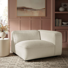 Auren Cream Lattice Bouclé Upholstered Modular Right-Facing Arm Chair - Ornate Home