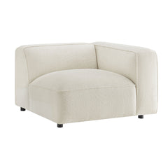 Auren Cream Lattice Bouclé Upholstered Modular Right-Facing Arm Chair - Ornate Home