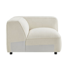 Auren Cream Lattice Bouclé Upholstered Modular Right-Facing Arm Chair - Ornate Home
