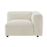Auren Cream Lattice Bouclé Upholstered Modular Right-Facing Arm Chair - Ornate Home