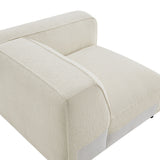 Auren Cream Lattice Bouclé Upholstered Modular Right-Facing Arm Chair - Ornate Home