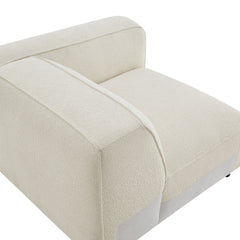 Auren Cream Lattice Bouclé Upholstered Modular Right-Facing Arm Chair - Ornate Home