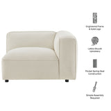 Auren Cream Lattice Bouclé Upholstered Modular Right-Facing Arm Chair - Ornate Home