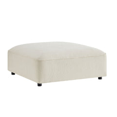 Auren Cream Lattice Bouclé Upholstered Ottoman - Ornate Home