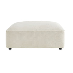 Auren Cream Lattice Bouclé Upholstered Ottoman - Ornate Home