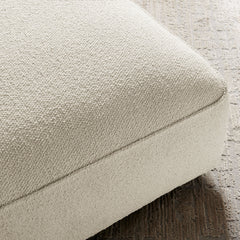Auren Cream Lattice Bouclé Upholstered Ottoman - Ornate Home