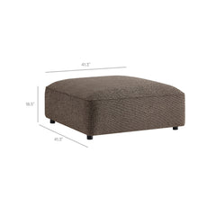 Auren Earth 3 Piece Lattice Bouclé Upholstered Modular Loveseat with Ottoman - Ornate Home