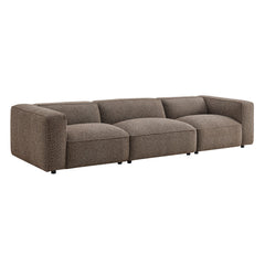 Auren Earth 3 Piece Lattice Bouclé Upholstered Modular Sofa - Ornate Home
