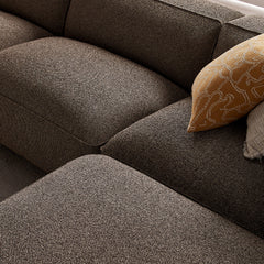 Auren Earth 4 Piece Lattice Bouclé Upholstered Modular Sofa with Ottoman - Ornate Home