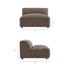 Auren Earth 4 Piece Lattice Bouclé Upholstered Modular Sofa with Ottoman - Ornate Home