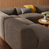 Auren Earth 5 Piece Lattice Bouclé Upholstered Modular Corner Sectional - 125.3x125.3" - Ornate Home