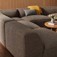 Auren Earth 5 Piece Lattice Bouclé Upholstered Modular Corner Sectional - 125.3x125.3" - Ornate Home