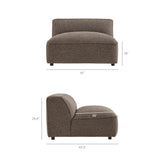 Auren Earth 5 Piece Lattice Bouclé Upholstered Modular Corner Sectional - 125.3x125.3" - Ornate Home
