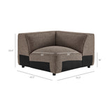 Auren Earth 5 Piece Lattice Bouclé Upholstered Modular Corner Sectional - 125.3x125.3" - Ornate Home