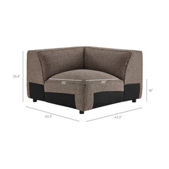 Auren Earth 5 Piece Lattice Bouclé Upholstered Modular Corner Sectional - 125.3x125.3" - Ornate Home