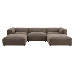 Auren Earth 5 Piece Lattice Bouclé Upholstered Modular Sectional - Ornate Home