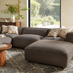 Auren Earth 5 Piece Lattice Bouclé Upholstered Modular Sectional - Ornate Home