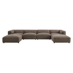 Auren Earth 6 Piece Lattice Bouclé Upholstered Modular Sectional - Ornate Home