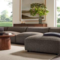 Auren Earth 6 Piece Lattice Bouclé Upholstered Modular Sectional - Ornate Home