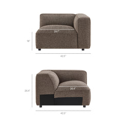Auren Earth 6 Piece Lattice Bouclé Upholstered Modular Sectional - Ornate Home