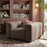 Auren Earth Lattice Bouclé Upholstered Accent Chair - Ornate Home