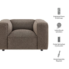 Auren Earth Lattice Bouclé Upholstered Accent Chair - Ornate Home